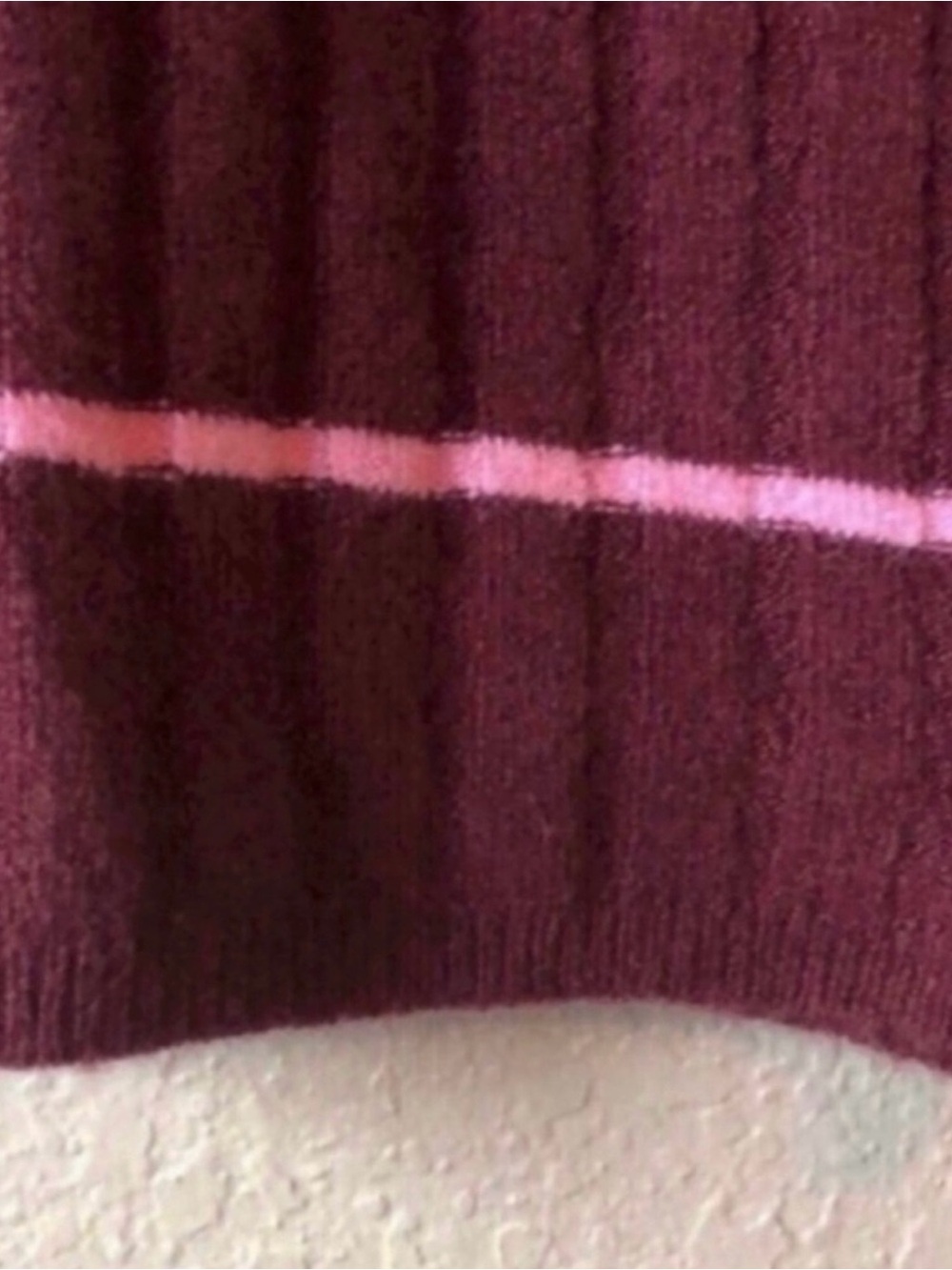 New Madewell Sweater Women’s Burgundy & Pink Stipe Mock neck Casual Knit Sz XS - Picture 4 of 11